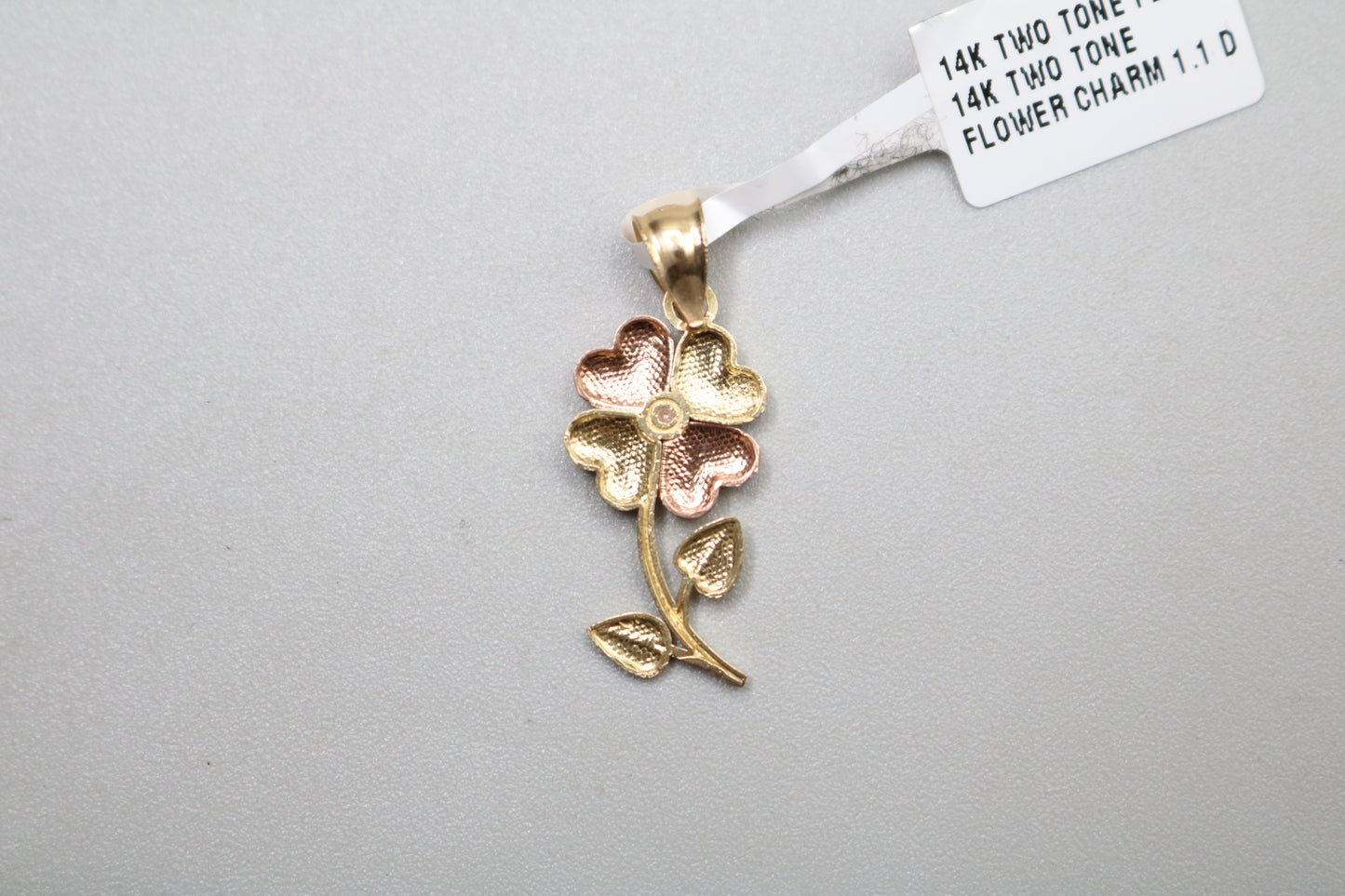 14k Two Tone Flower Charm