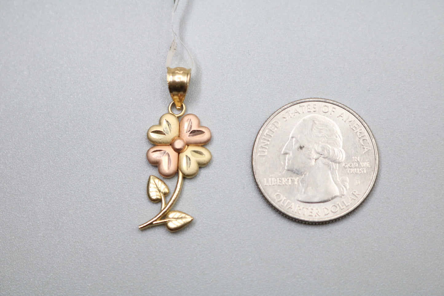14k Two Tone Flower Charm