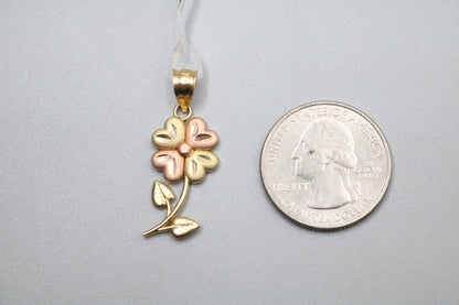 14k Two Tone Flower Charm