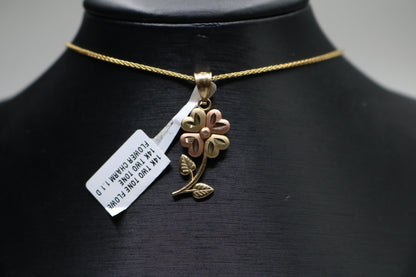 14k Two Tone Flower Charm
