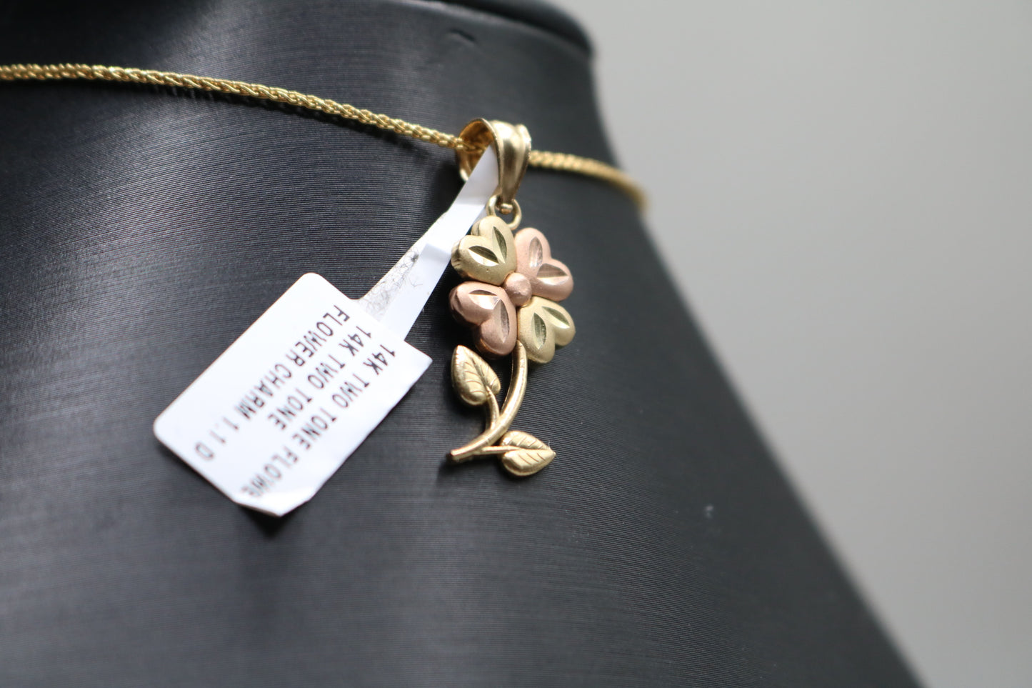 14k Two Tone Flower Charm