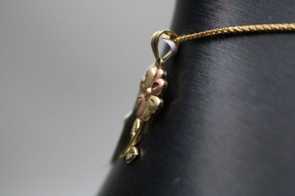 14k Two Tone Flower Charm