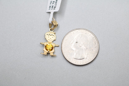 14k Yellow Gold Little Boy Charm