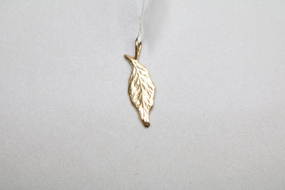 14k Yellow Gold Leaf Charm