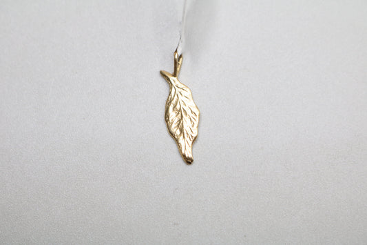 14k Yellow Gold Leaf Charm