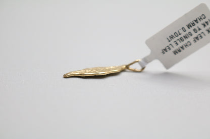 14k Yellow Gold Leaf Charm