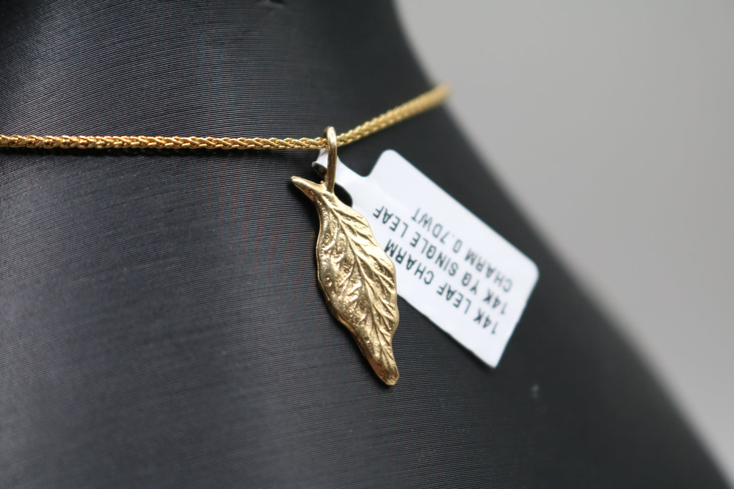 14k Yellow Gold Leaf Charm