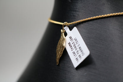 14k Yellow Gold Leaf Charm