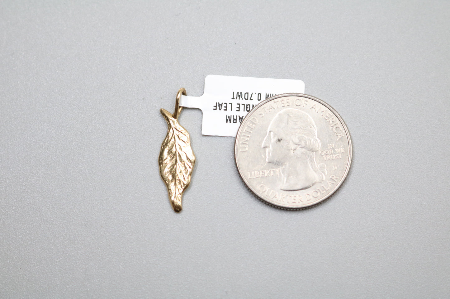 14k Yellow Gold Leaf Charm