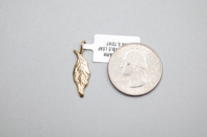 14k Yellow Gold Leaf Charm