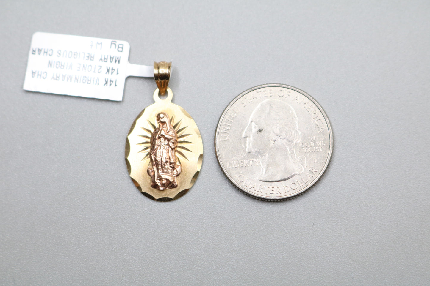 14k Two-Tones Virgin Mary Charm