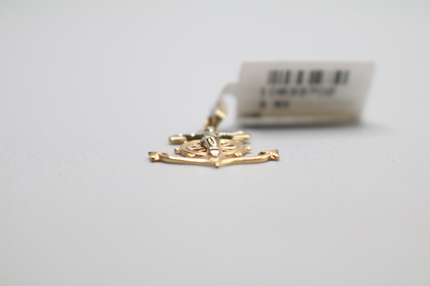 14k Yellow Gold Anchor Cross Charm
