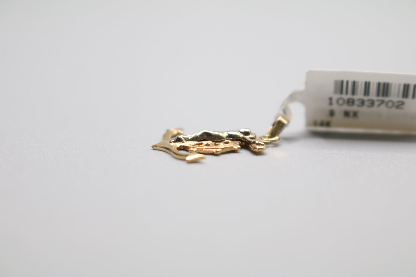 14k Yellow Gold Anchor Cross Charm
