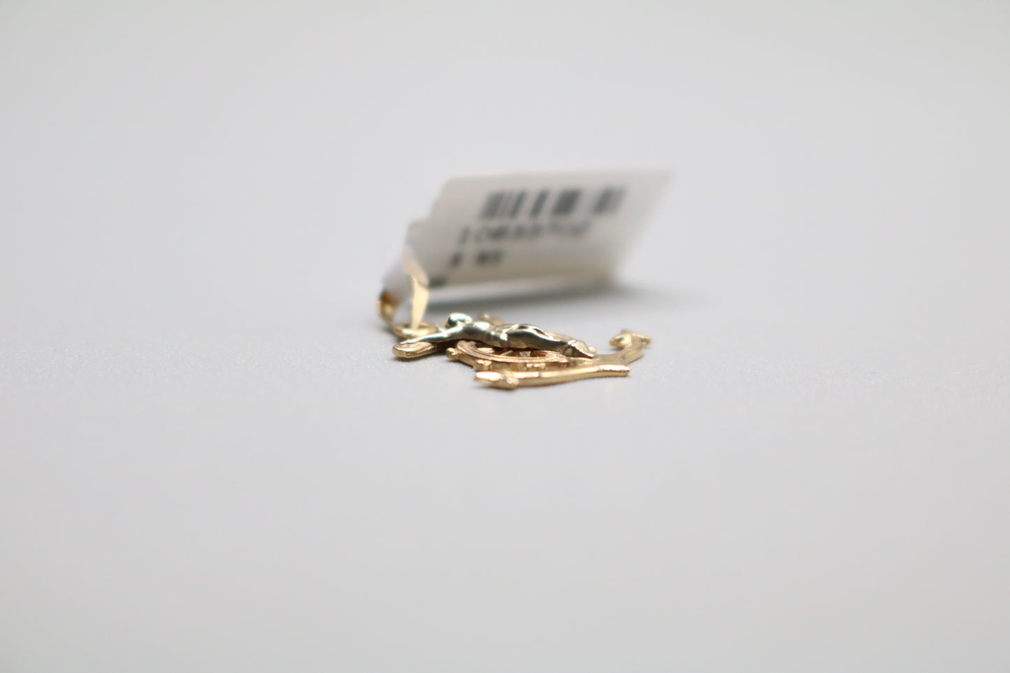 14k Yellow Gold Anchor Cross Charm