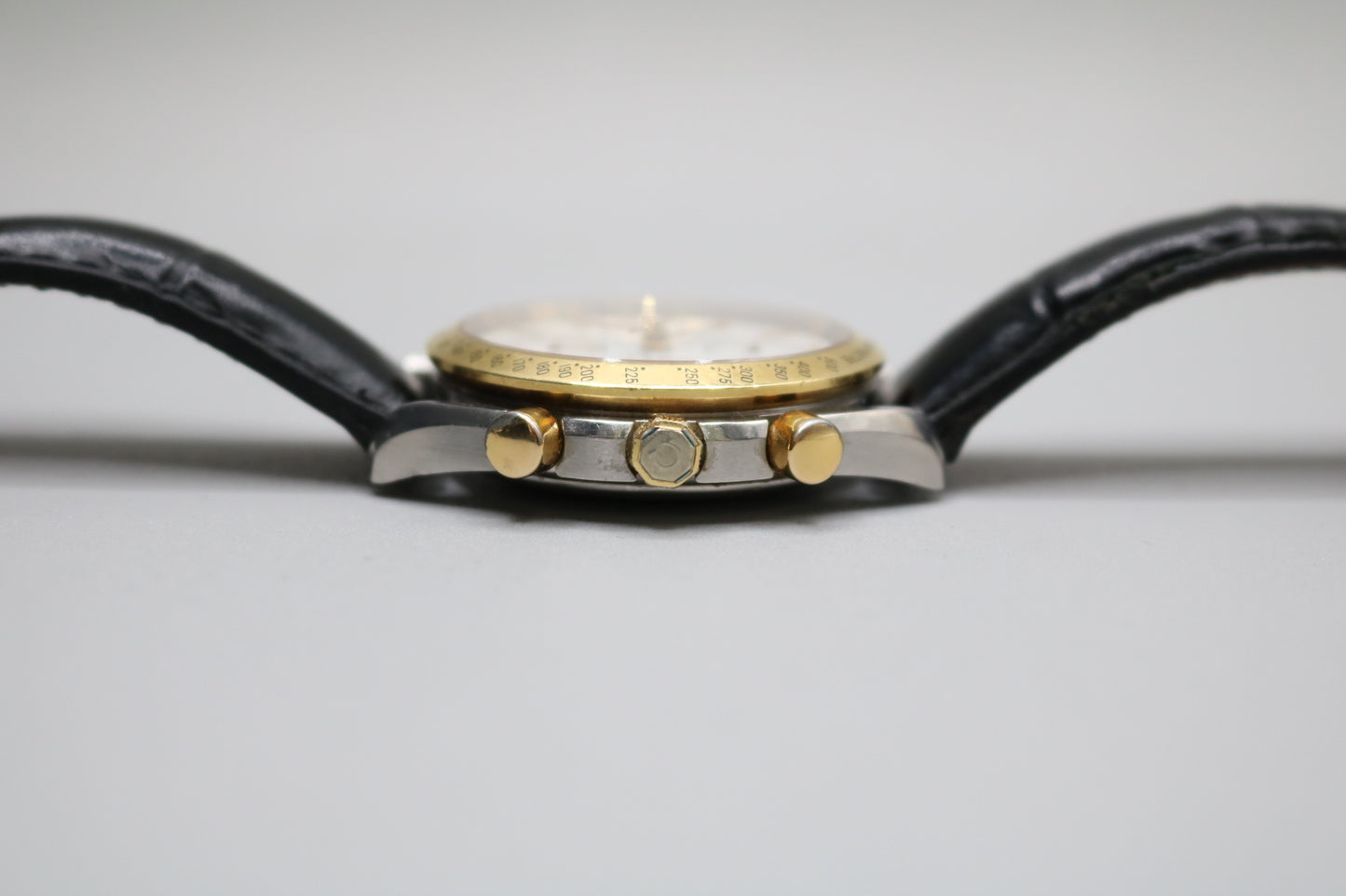 Omega Speed Master 39MM Stainless Steel with Gold Bezel 375.0043 Watch (No Shipping)
