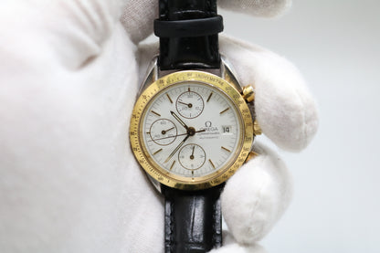 Omega Speed Master 39MM Stainless Steel with Gold Bezel 375.0043 Watch (No Shipping)