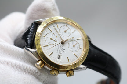 Omega Speed Master 39MM Stainless Steel with Gold Bezel 375.0043 Watch (No Shipping)
