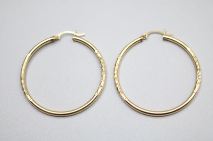 14k Yellow Gold Hoop Earring