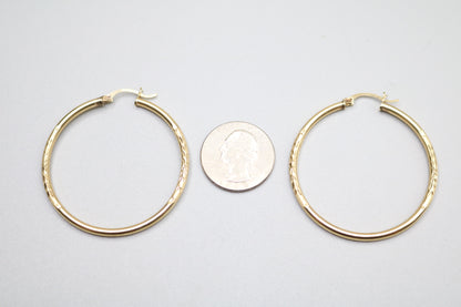 14k Yellow Gold Hoop Earring