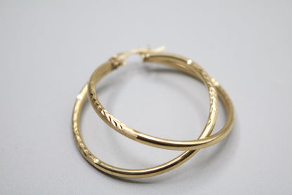 14k Yellow Gold Hoop Earring