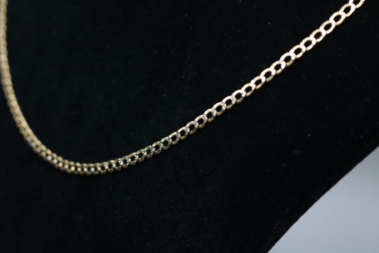 10K Two-Tone Curb Style Chain (20 Inches)