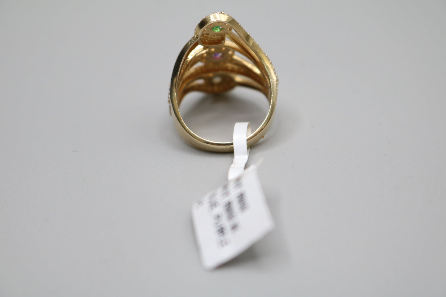 14K Yellow Gold Ring with Multi-Color Stones (Size 6 1/2)