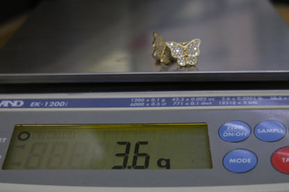 10k Yellow Gold Butterfly Stud Earrings