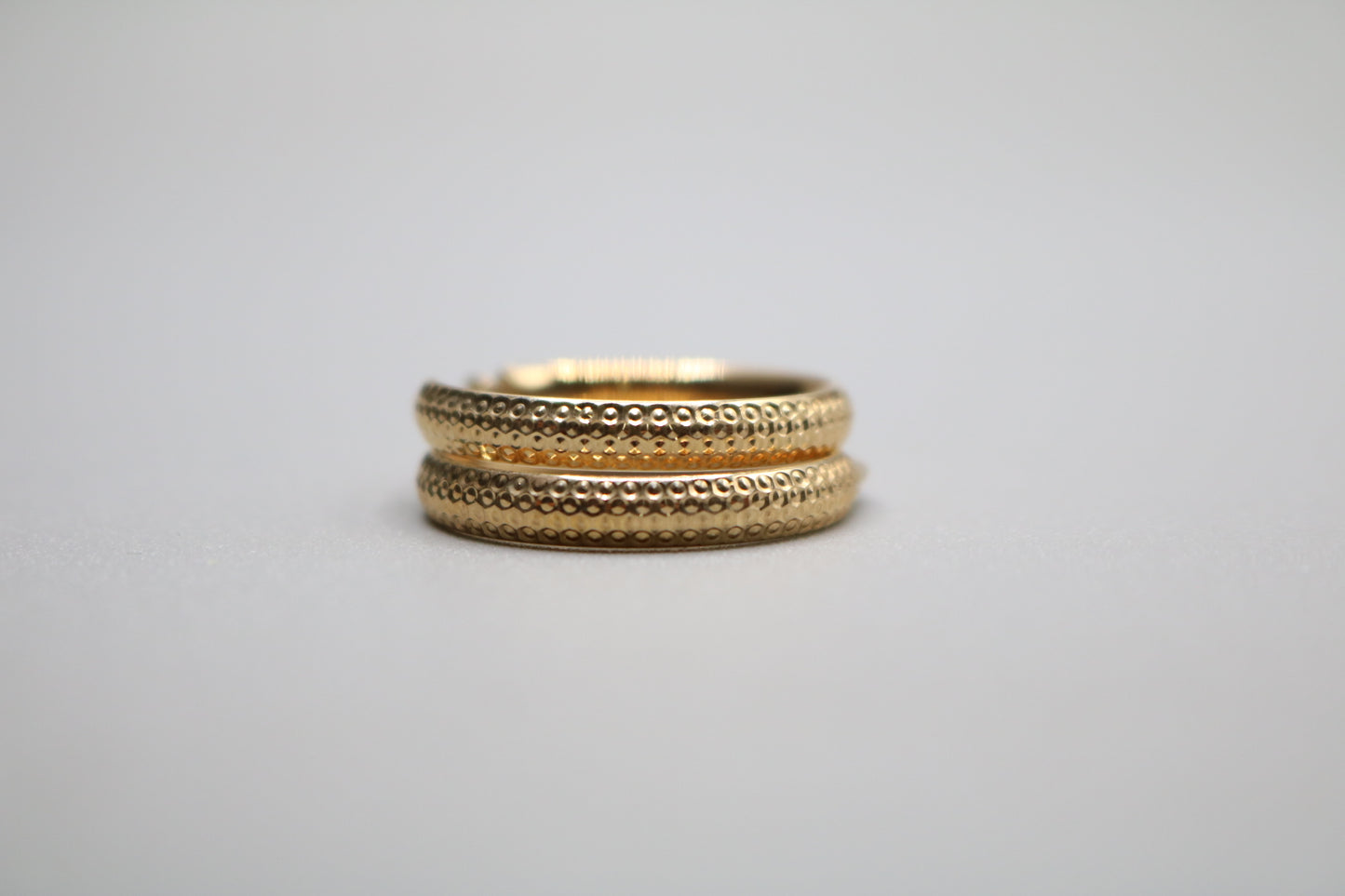 14k Yellow Gold Textured Hoop Earring