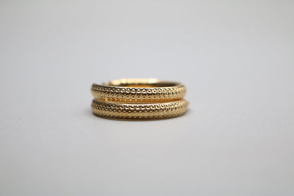 14k Yellow Gold Textured Hoop Earring