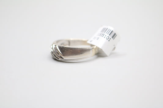 14K White Gold Diamond Band Ring (Size 12)