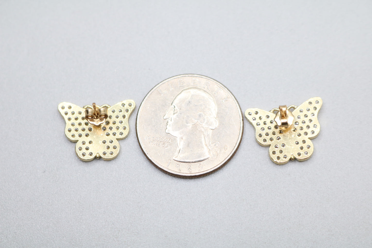 10k Yellow Gold Butterfly Stud Earrings