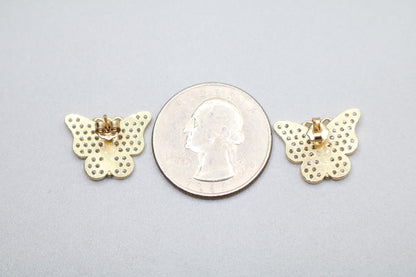 10k Yellow Gold Butterfly Stud Earrings