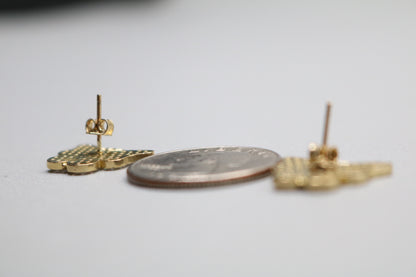 10k Yellow Gold Butterfly Stud Earrings