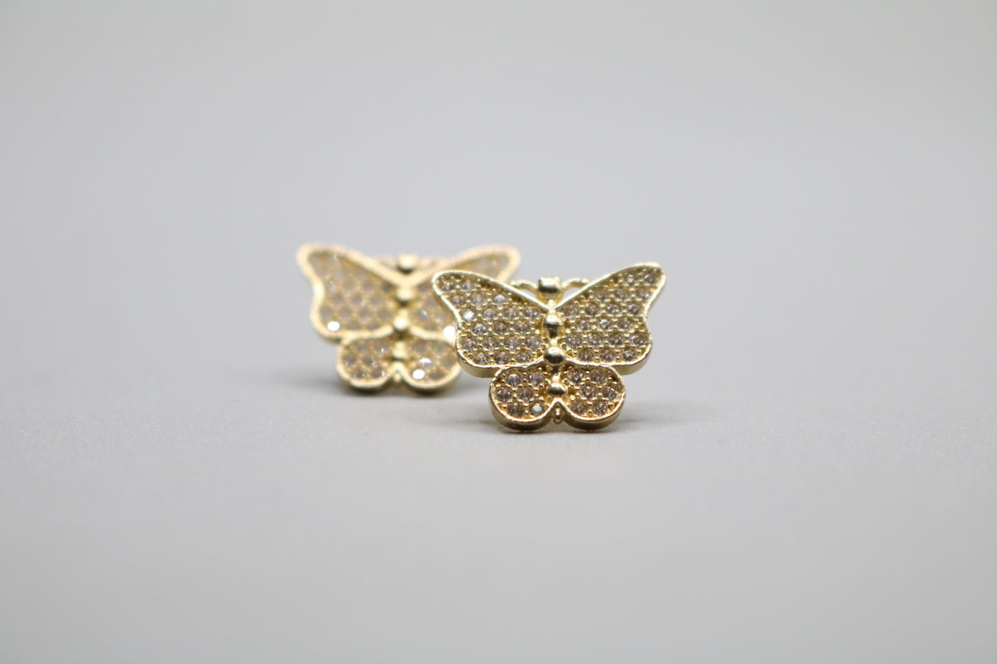 10k Yellow Gold Butterfly Stud Earrings