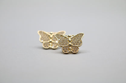10k Yellow Gold Butterfly Stud Earrings