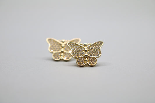 10k Yellow Gold Butterfly Stud Earrings