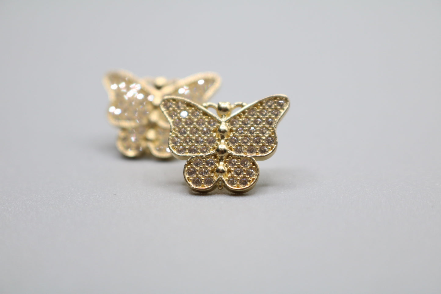 10k Yellow Gold Butterfly Stud Earrings