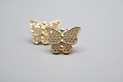 10k Yellow Gold Butterfly Stud Earrings