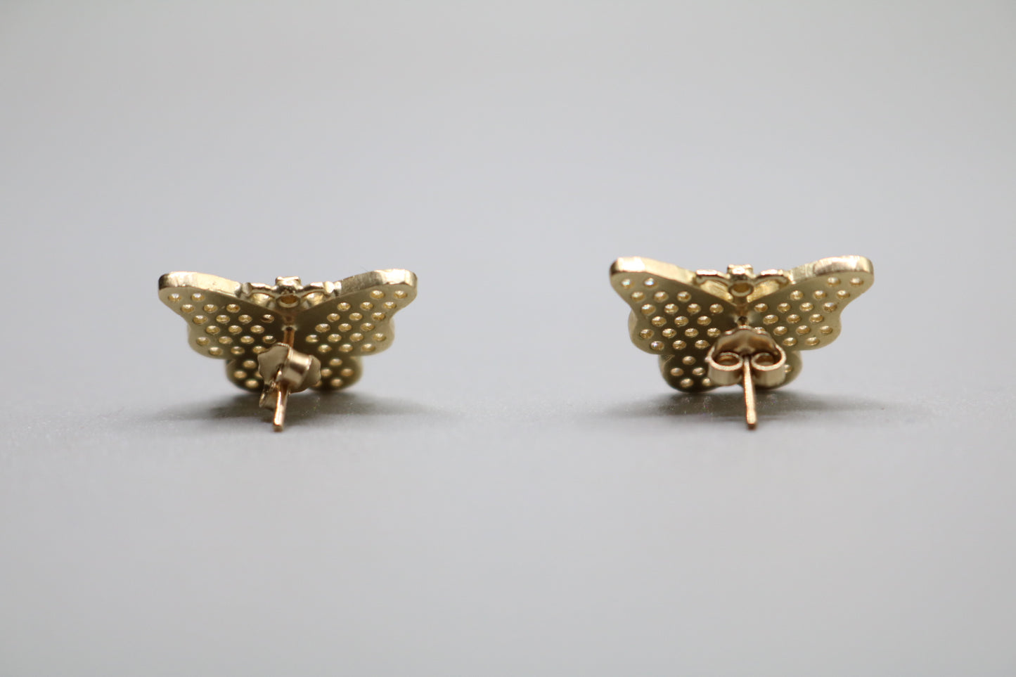 10k Yellow Gold Butterfly Stud Earrings