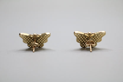 10k Yellow Gold Butterfly Stud Earrings