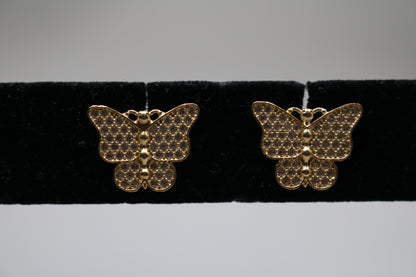 10k Yellow Gold Butterfly Stud Earrings