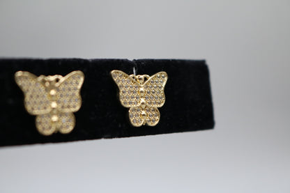 10k Yellow Gold Butterfly Stud Earrings