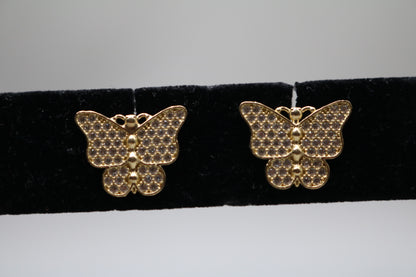 10k Yellow Gold Butterfly Stud Earrings
