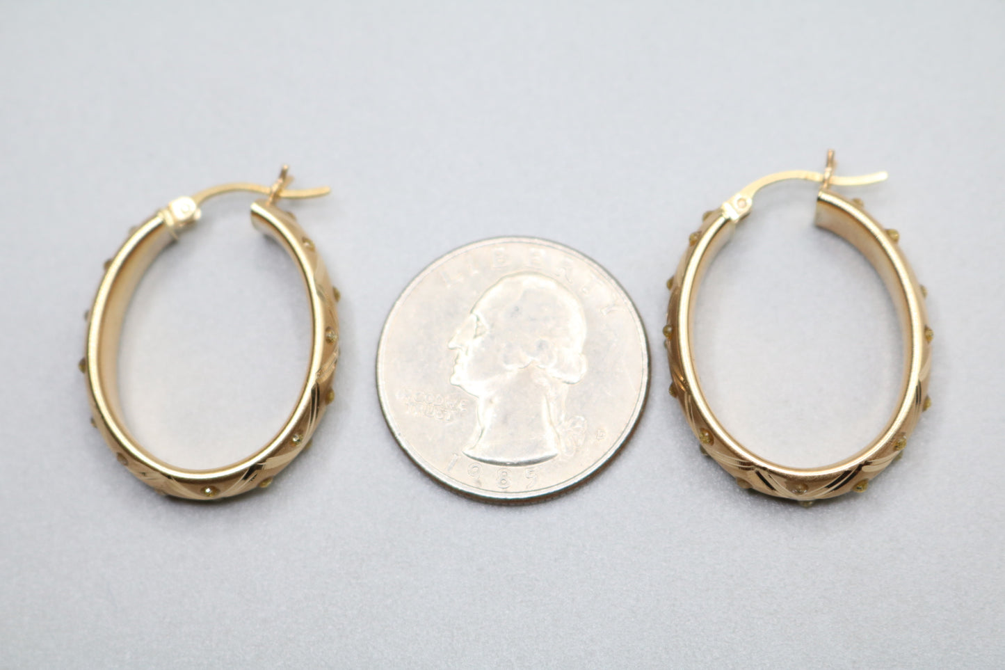 14k Yellow Gold Crisscross Style Hoop Earring