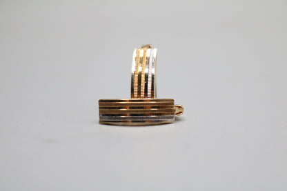 14k Three Tone Lever Earrings