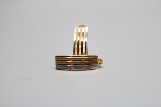 14k Three Tone Lever Earrings