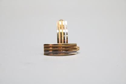 14k Three Tone Lever Earrings