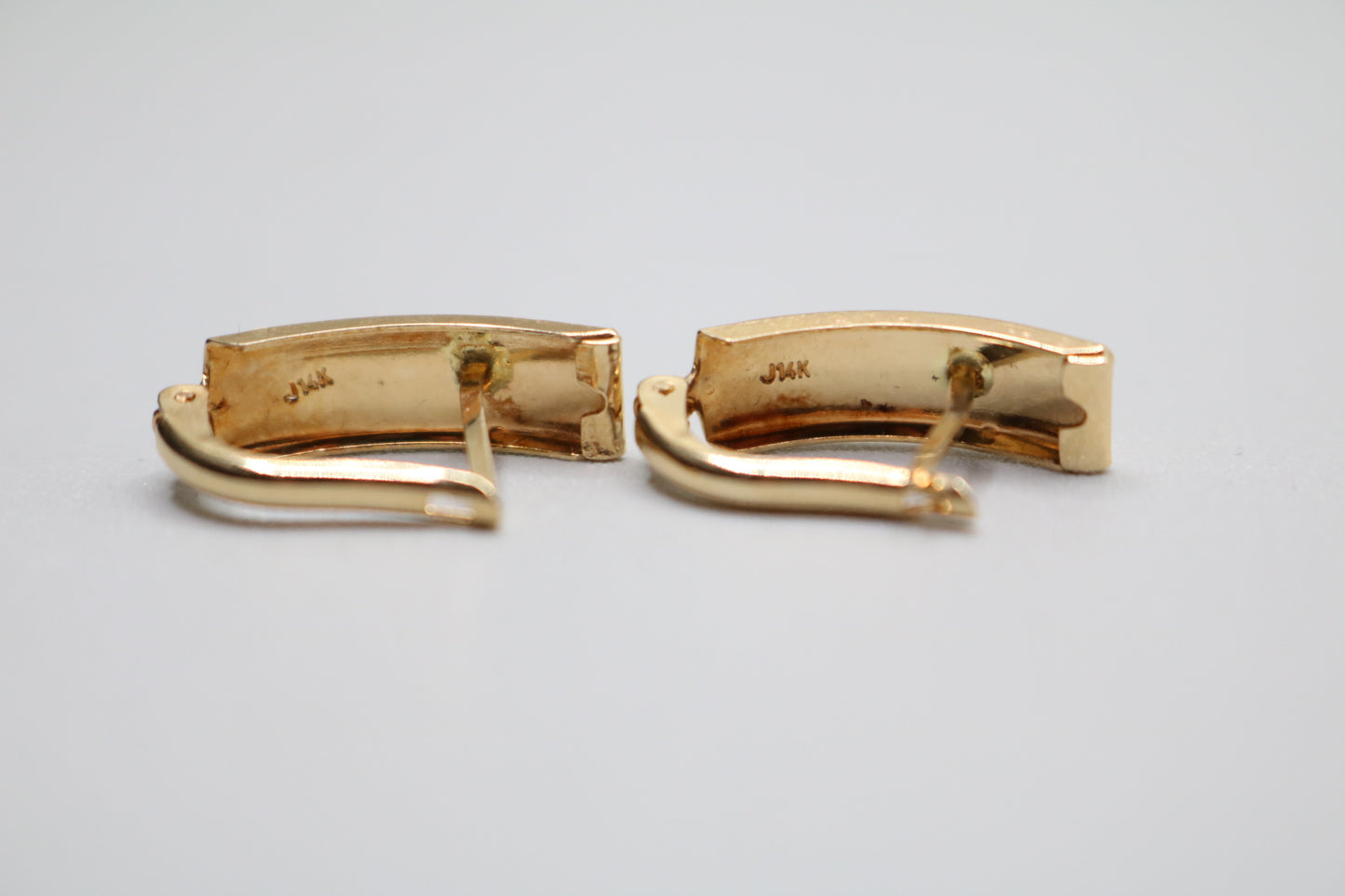 14k Three Tone Lever Earrings
