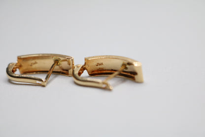14k Three Tone Lever Earrings