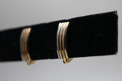 14k Three Tone Lever Earrings